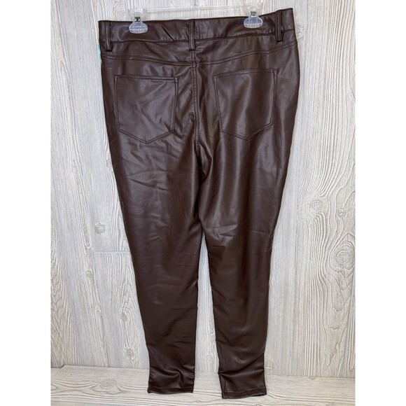 Maurices RTV Perfect Faux Leather Skinny High Rise Pant Women's 16 Reg Brown NWT - Picture 3 of 14